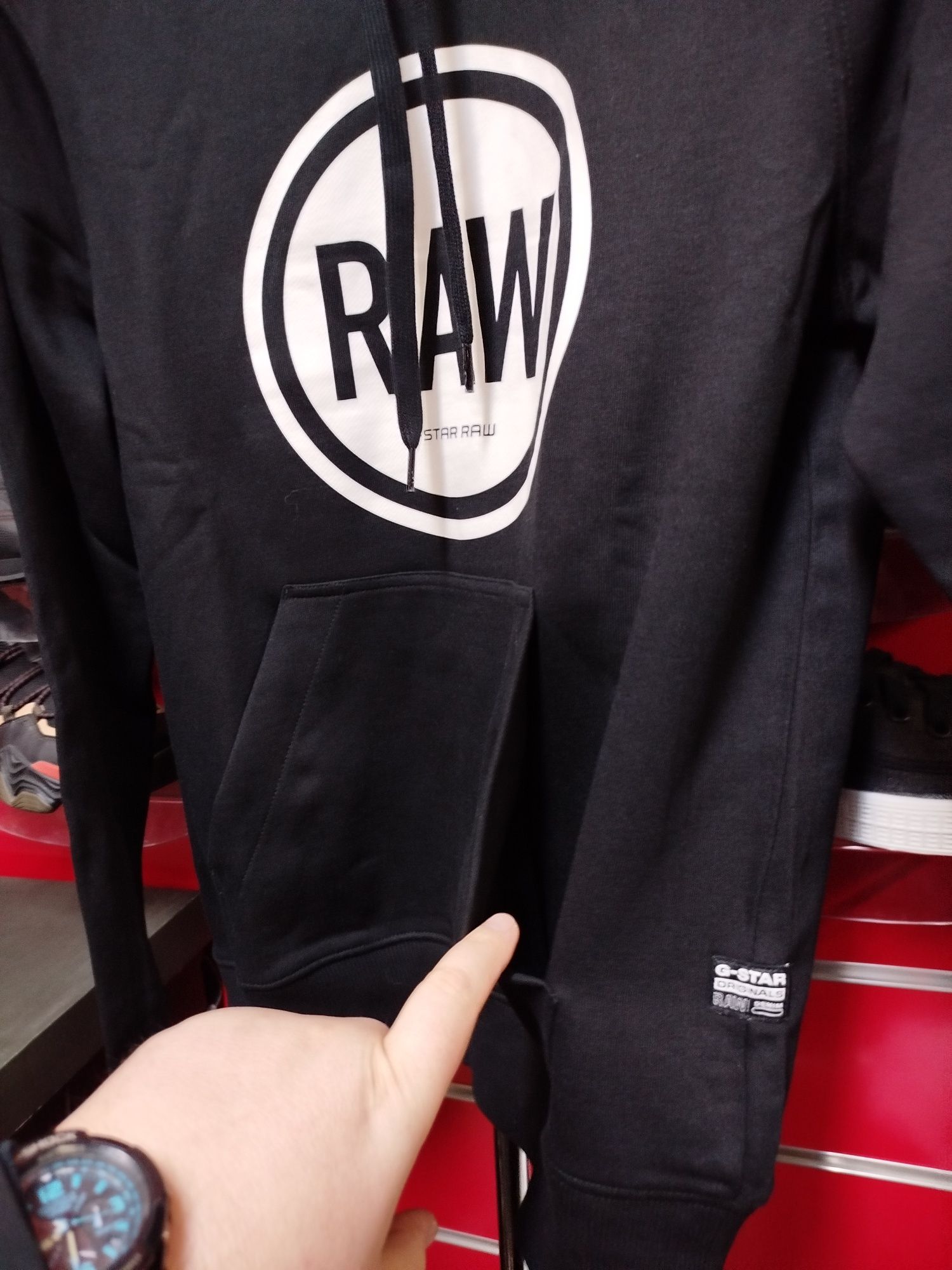 Оригинален суичър G-Star Raw Graphic S нов мъжки черен худи блуза