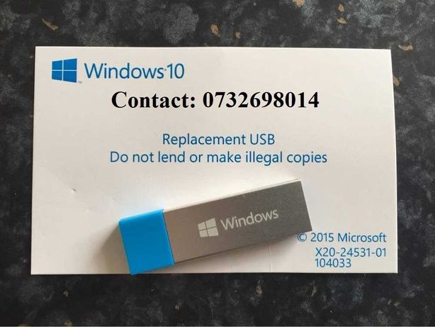 Windows 10 Home + Antivirus cu licenta retail pe Stick USB Bootabil