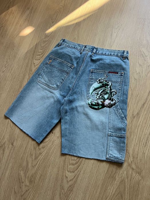pantaloni stil blind evisu y2k baggy