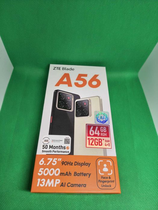 Telefon mobil ZTE Blade A56, Dual SIM, 6.75 inch, 64GB, 4G, Nou