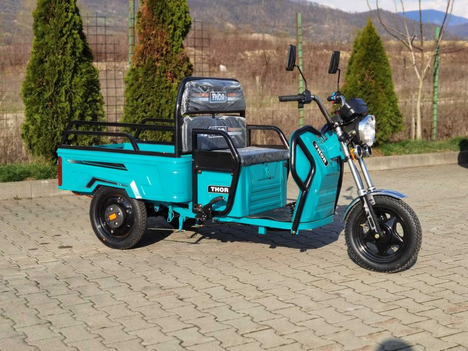 Triciclu tuk-tuk electric Green Army Agramix Thor Blue Sky City Eco 2