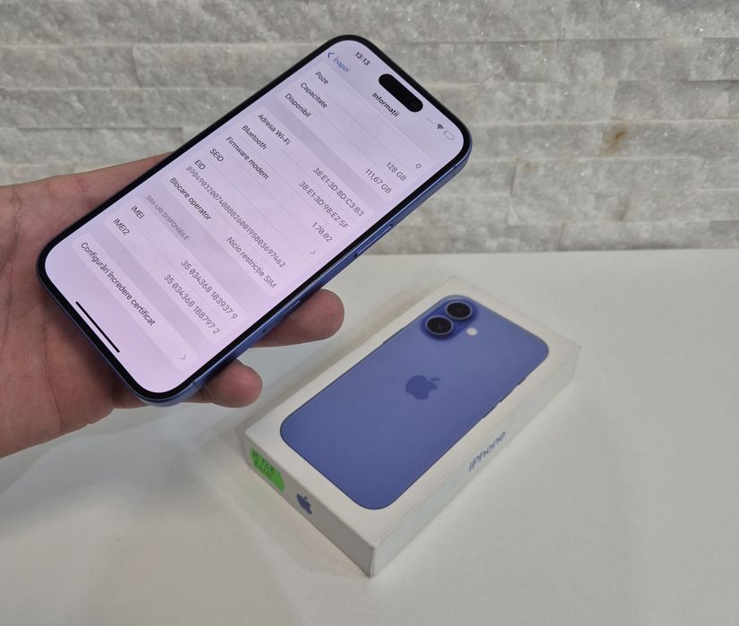 iPhone 16 128GB. IMPECABIL !! 91% Bateria