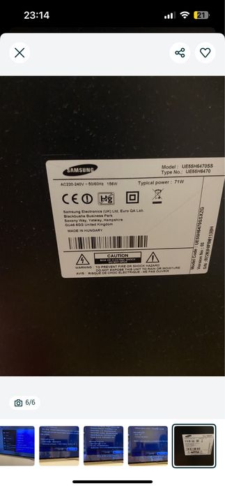 Televizor smart  Led 4k Model UE55H6P70