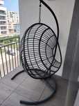 Leagăn/balansoar suspendat GJERN 118x184x106 negru+perne