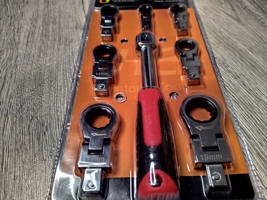 SET 8 Chei Profesionale Inelare Articulate cu Clichet