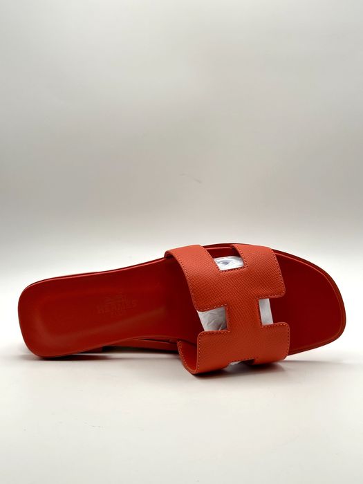 Hermes Slapi Slides Woman Red