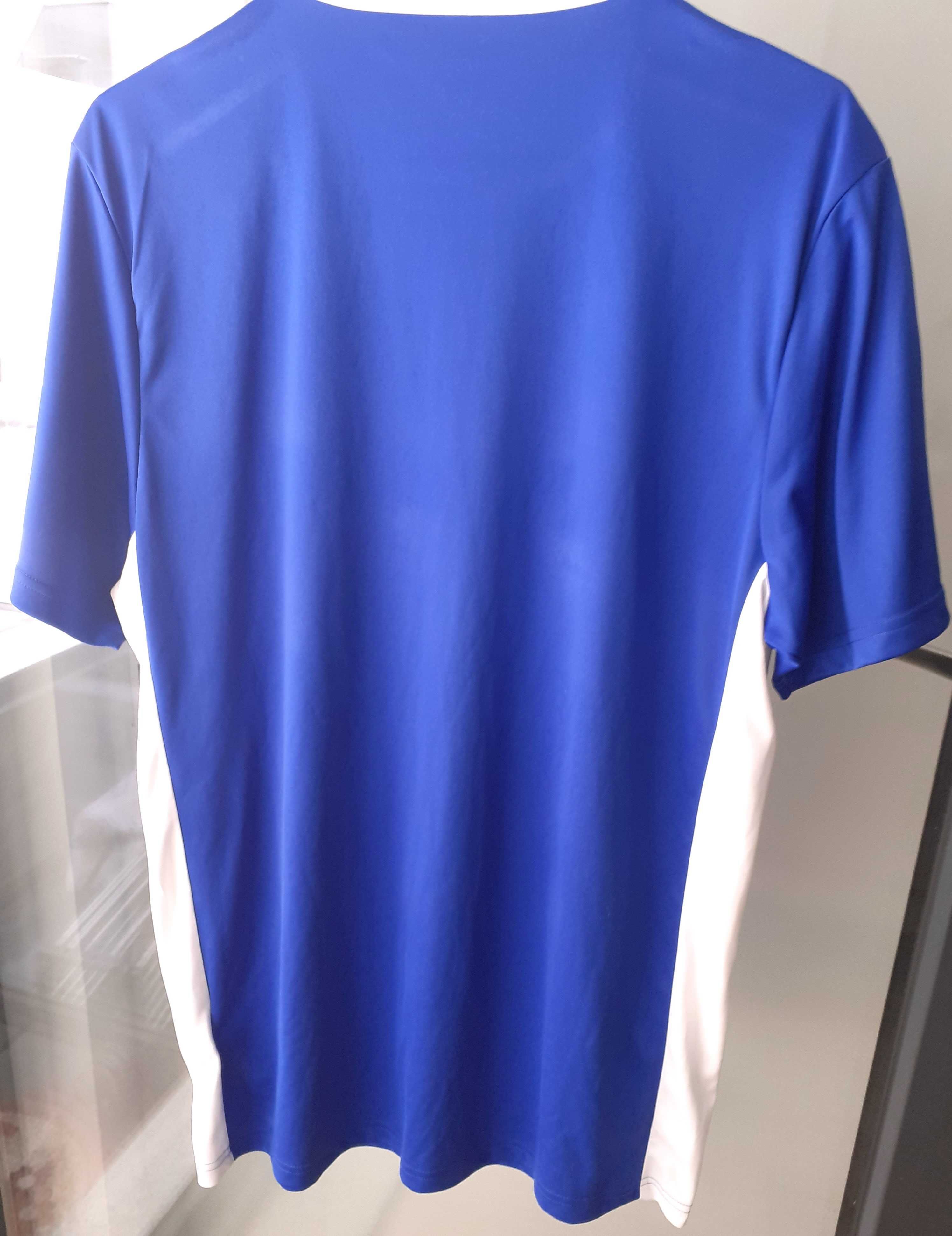 Tricou  Adidas Climalite (original) , albastru cualb, maneciscurte