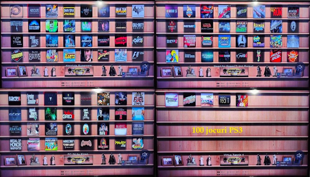 100 jocuri PS3 - Hard disk USB (portabil), GTA V, FIFA 24, Minecraft