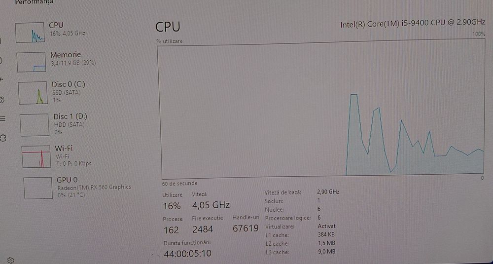 Calculator low gamming i5 9400 12gb ram ssd+hdd video RX 560