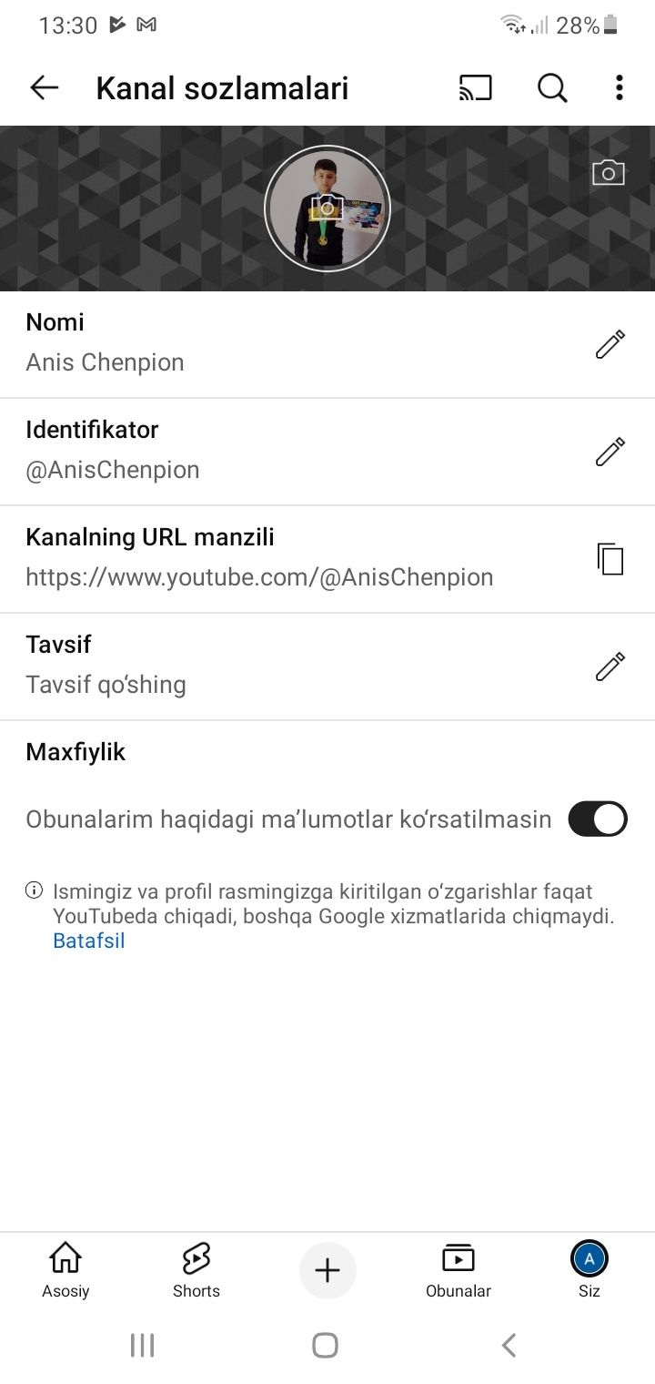 Yutube konal õtib obuna buling zõr kontaklar olamiz