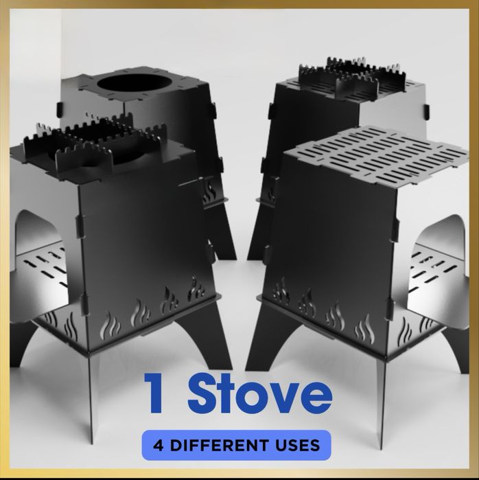 Soba multifuncțională 4-în-1 – ideală pentru gătit în aer liber!