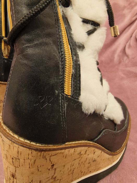 Ghete damă 36 puf+piele+iută