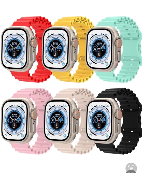 Curea Ocean Line Ceas Apple Watch ULTRA 11 10 9 8 7 SE Husa Incarcator