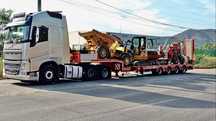 Transport utilaje, transport cu trailer vola, excavator, tractor