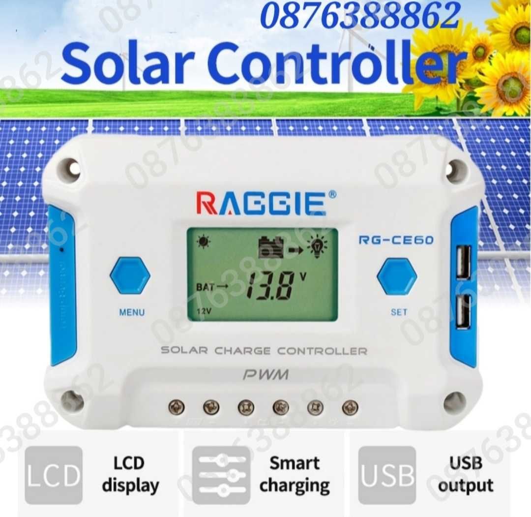 Контролер за соларен панел 20А, 30А, 60А, 12V/24V PWM 3