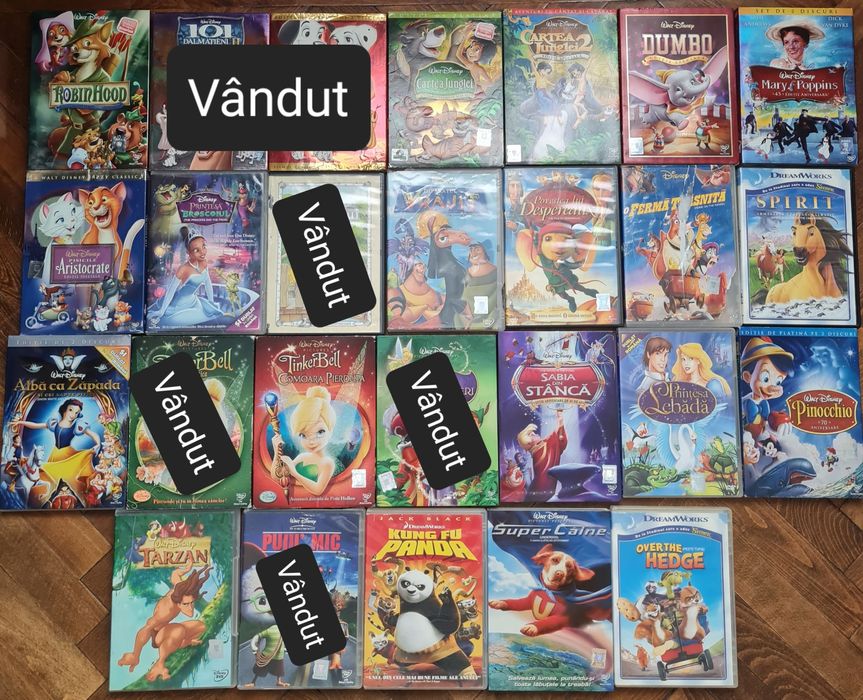 DVD-URI de la Disney și DreamWorks originale.