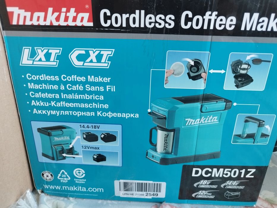 Кафемашина Makita DCM501Z, 240 мл, Батерия / С кабел, Полуавтоматична,