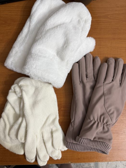 Зимняя шапка, шарф, перчатки, варежки