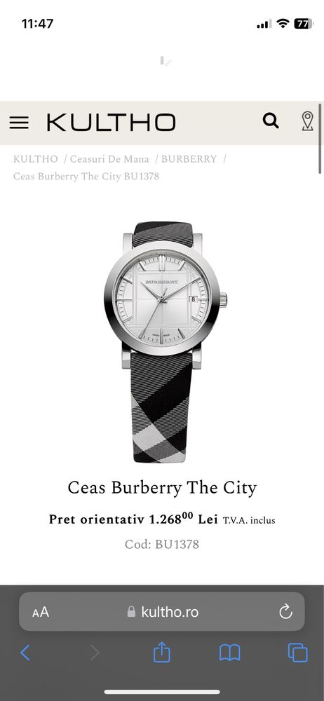 Ceas Burberry The City BU1378