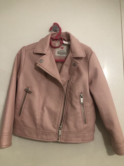 Еко кожа пепел роза яке с цип, с подплата  4-5г до 116см