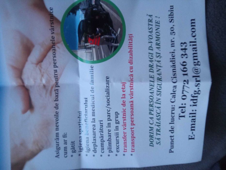 ingrijire si transport persoane varstnice si cu dezabilitati