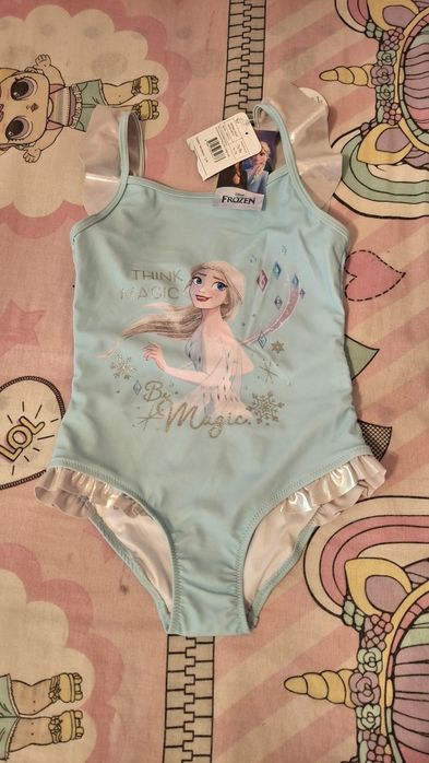 Costum de baie fetițe Frozen/Elsa 7-8 ani nou cu etichetă