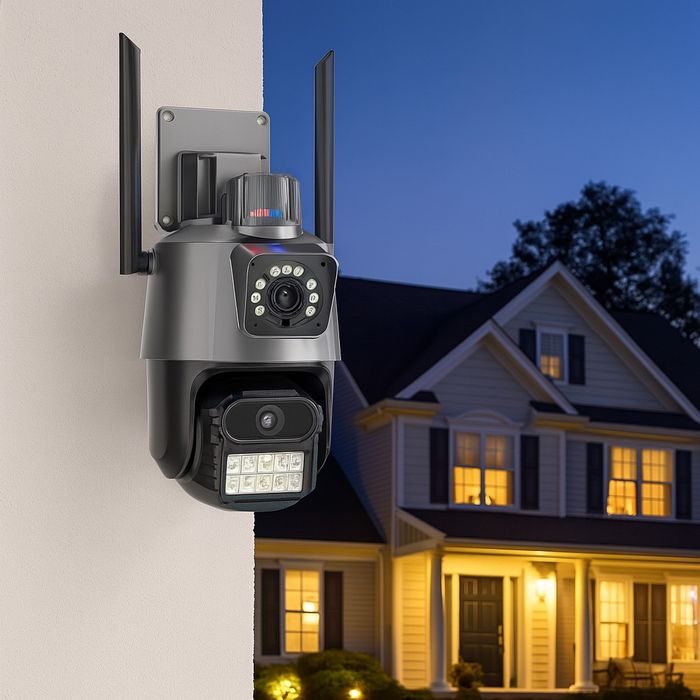 6мрх.Двойна вътрешна външна WIFI  камера за наблюдение