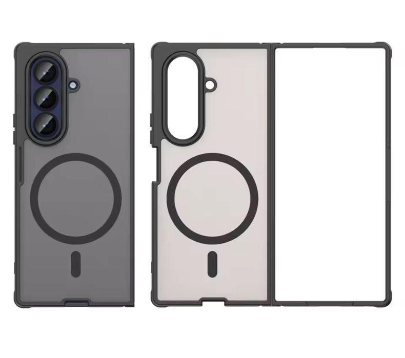 Samsung Z FOLD 7 Husa Magsafe Fata Spate Plastic Neagra / Albastra