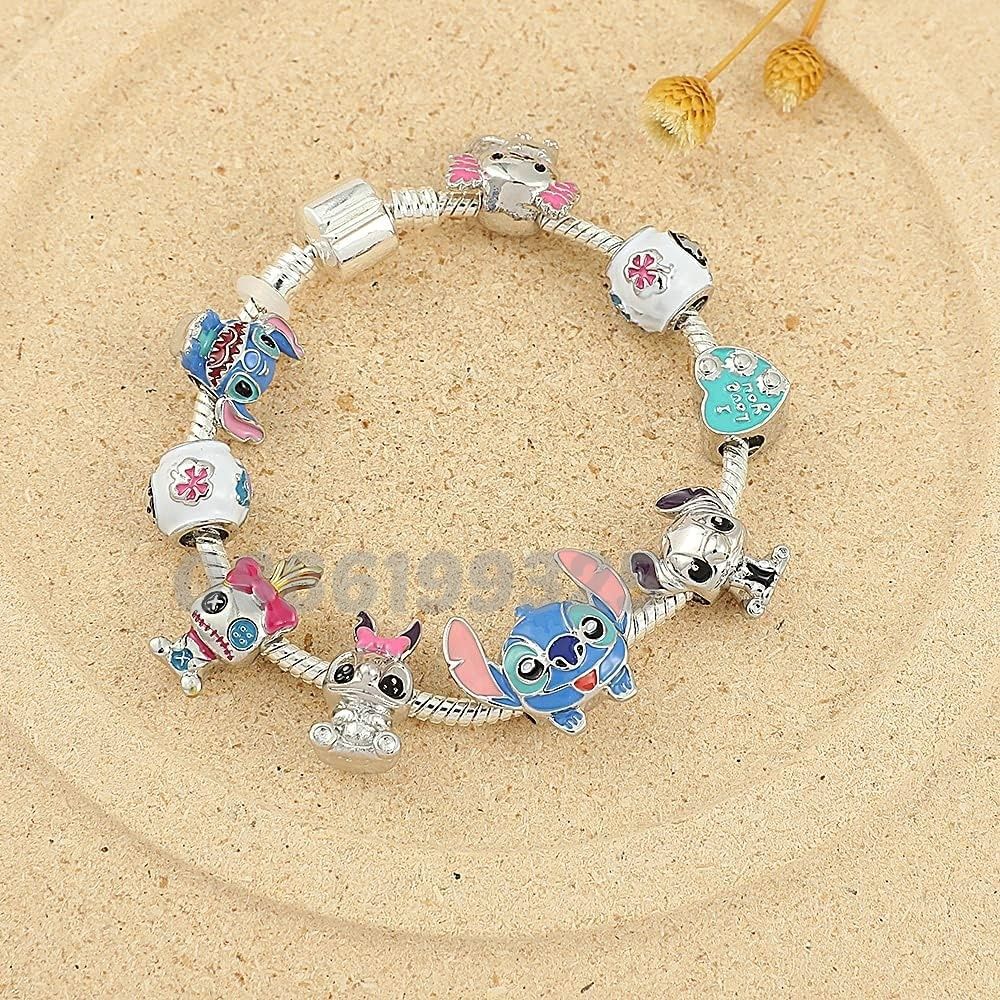 Гривна Лило и Стич тип Pandora с талисмани Lilo Stitch аксесоари