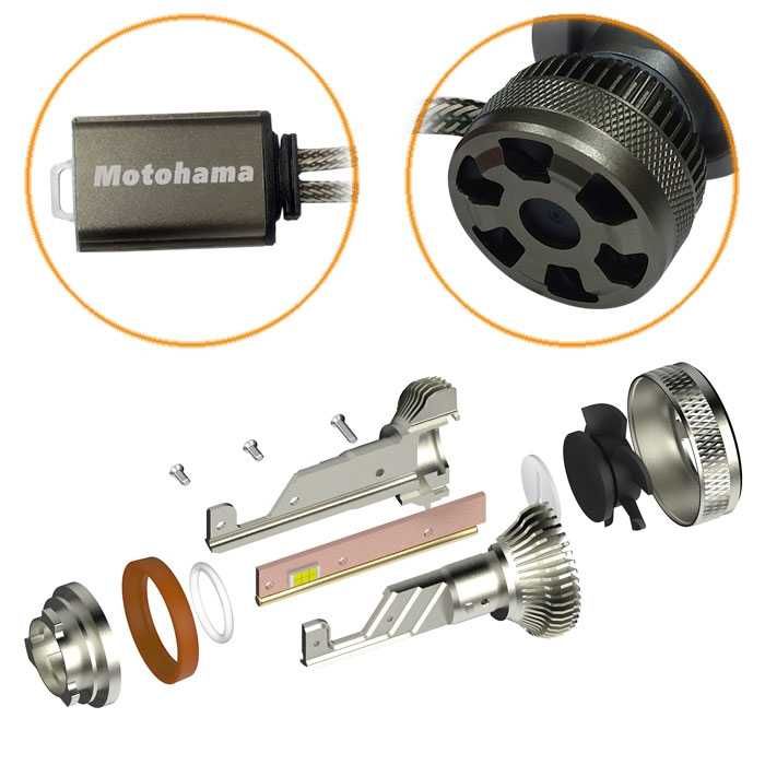 Диодни крушки Мотохама Х16 - 9006 - 12V с вградена охлаждаща система