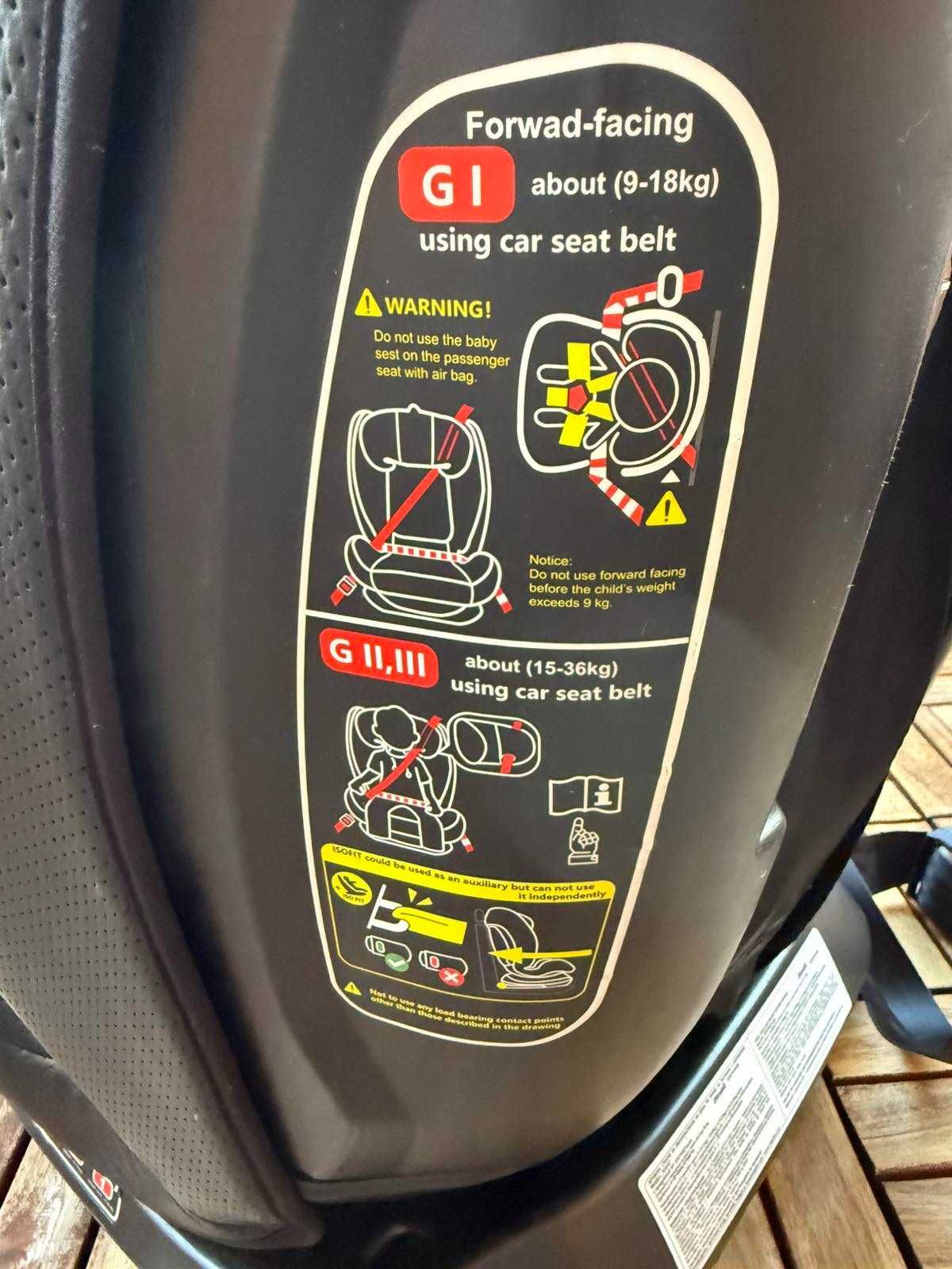 CHIPOLINO Стол за кола 0-36 кг. ТЕХНО ISOFIX 360°