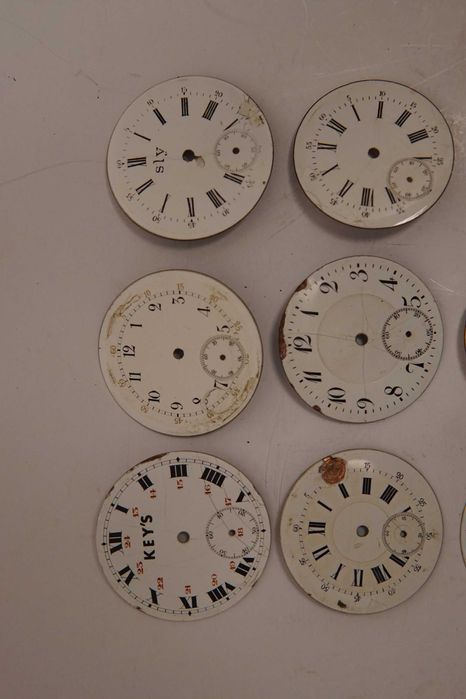 Set 10 cadrane pentru ceasuri mecanice de buzunar vechi