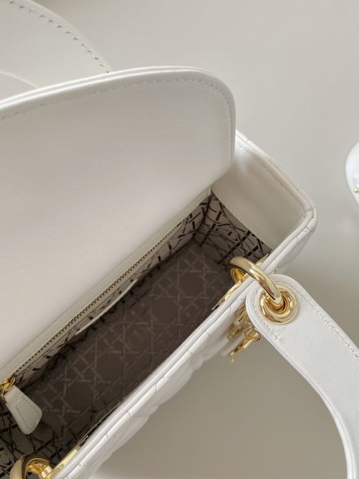 Geanta Christian Dior Lady 20cm alb, Premium