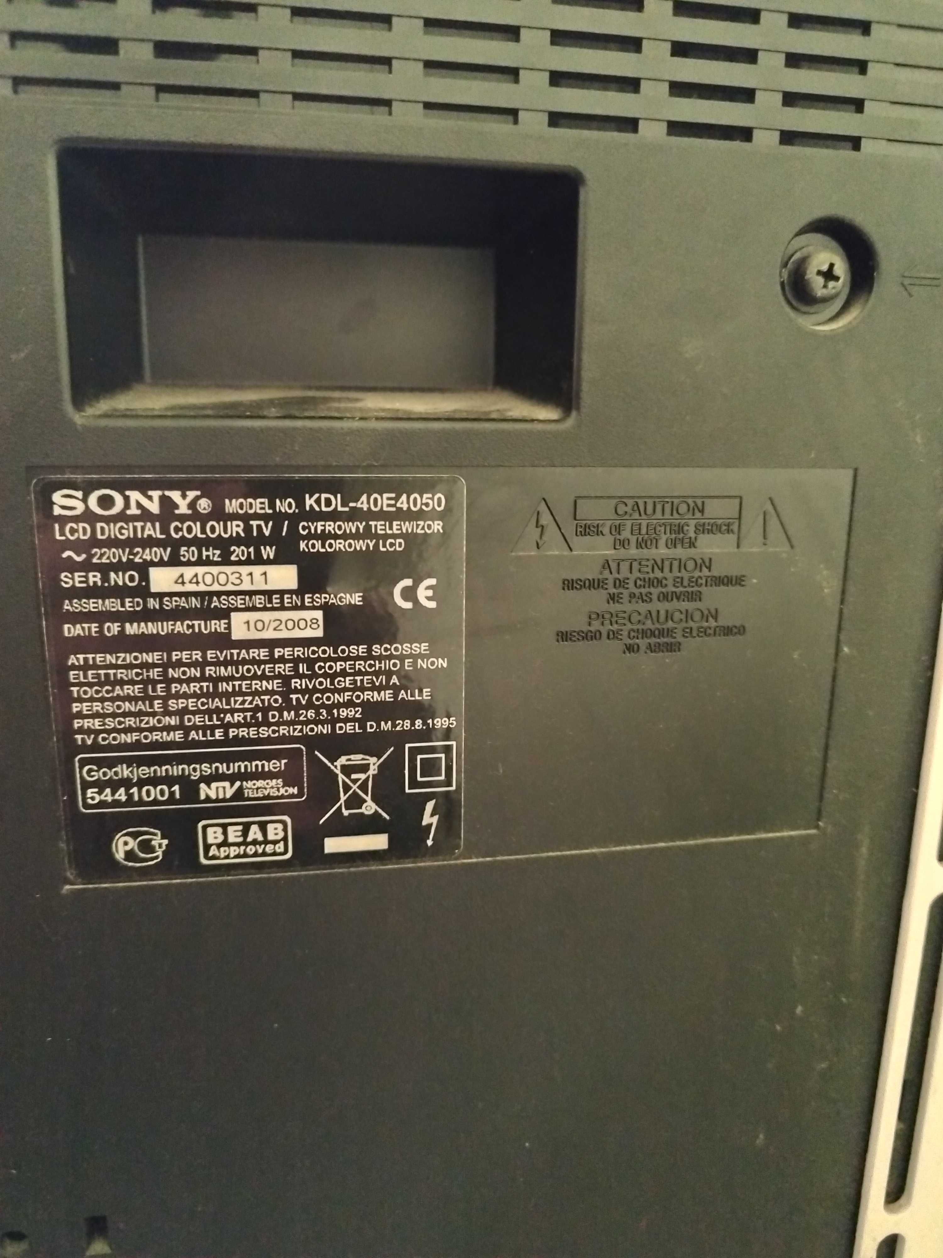 За части SONY модел No.KDL-40E4050 LCD цифров цветен телевизор