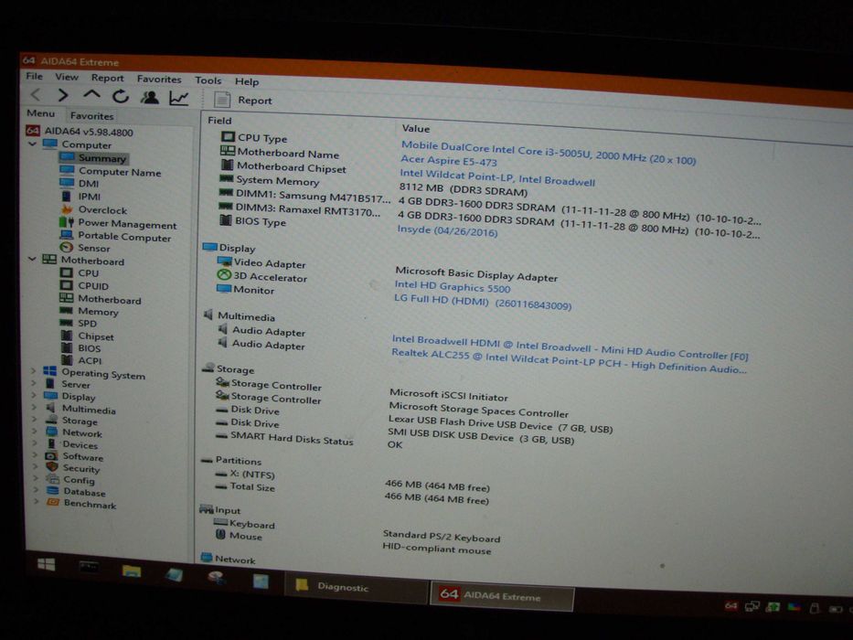 Dezmembrez Acer Aspire E5-473 i3-5005U