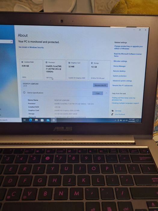 Ultrabook Asus Zenbook UX21E i7 4gb ssd 120gb 13,3"led slim hd