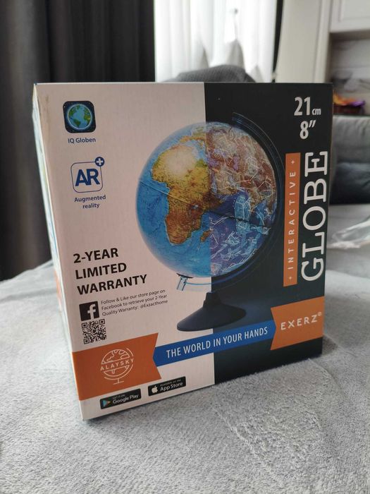 Globus AR iluminat Exerz 21 cm – cu aplicație iOS/Android, fără cablu