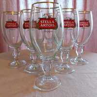 Чаши за бира Stella Artois!  0.330 мл.0.500мл.   НОВИ!!  6 броя 20 лв!