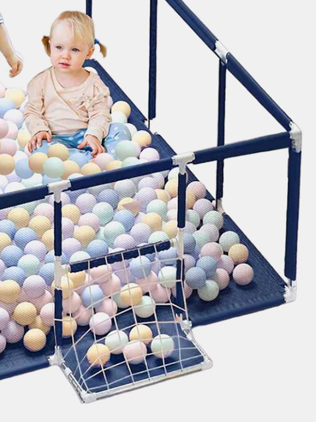 Детский манеж игровая зона, с кольцом и воротами, с 30 шариками