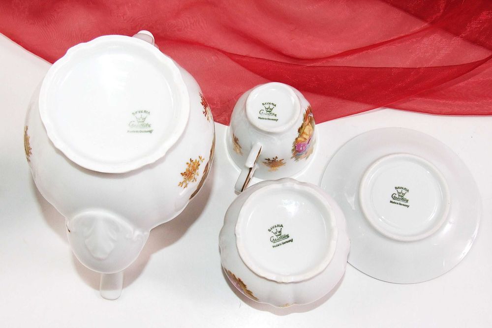 Serviciu portelan Baroque Creidlitz Bavaria, ceai-cafea, 14 piese NOU