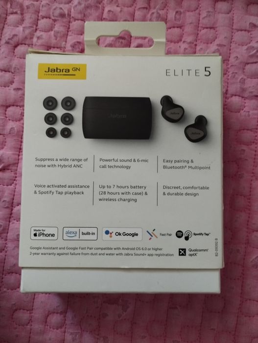Фирменные блютус наушники Jabra Elite 5..