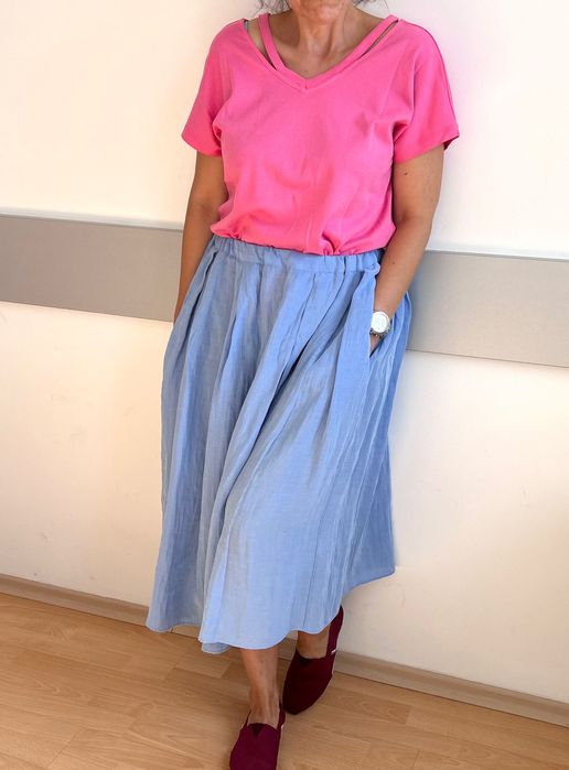 Сет от хубава дълга пола H&M и цикламена блуза S.Oliver