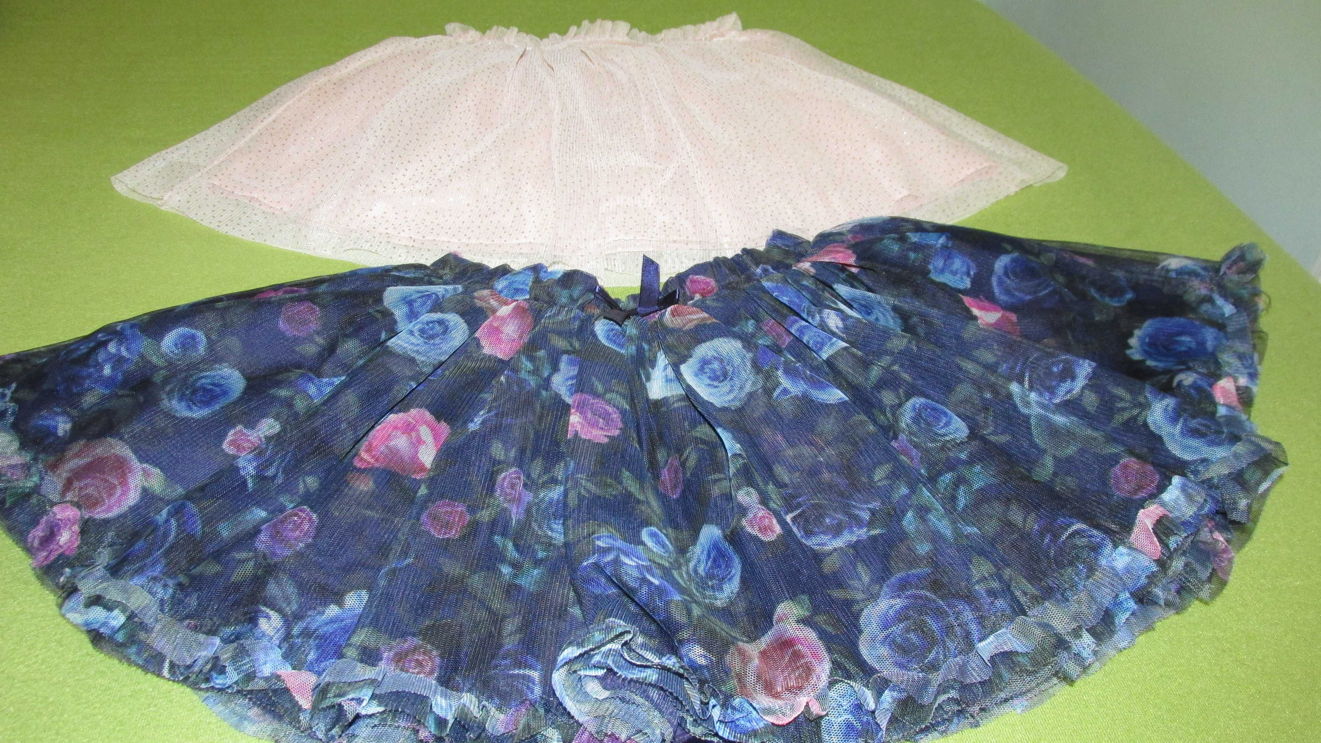 Set-TULLE-ZARA/H&M-florala-multicolora/cu picatele-roz-(2-3ANI/98CM)