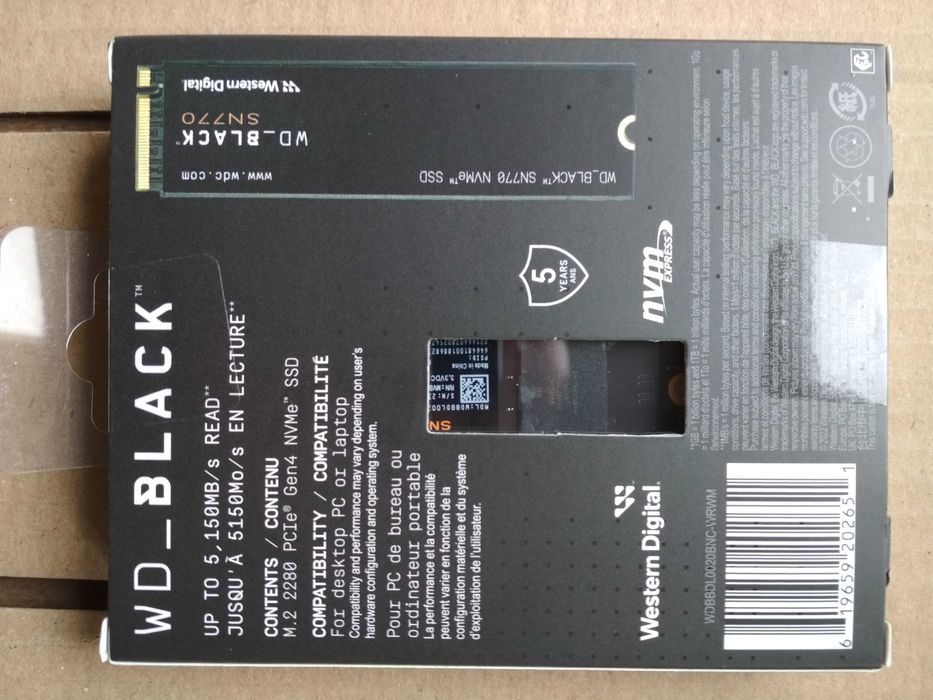 Геймърски SSD Western Digital Black SN770 2TB M.2