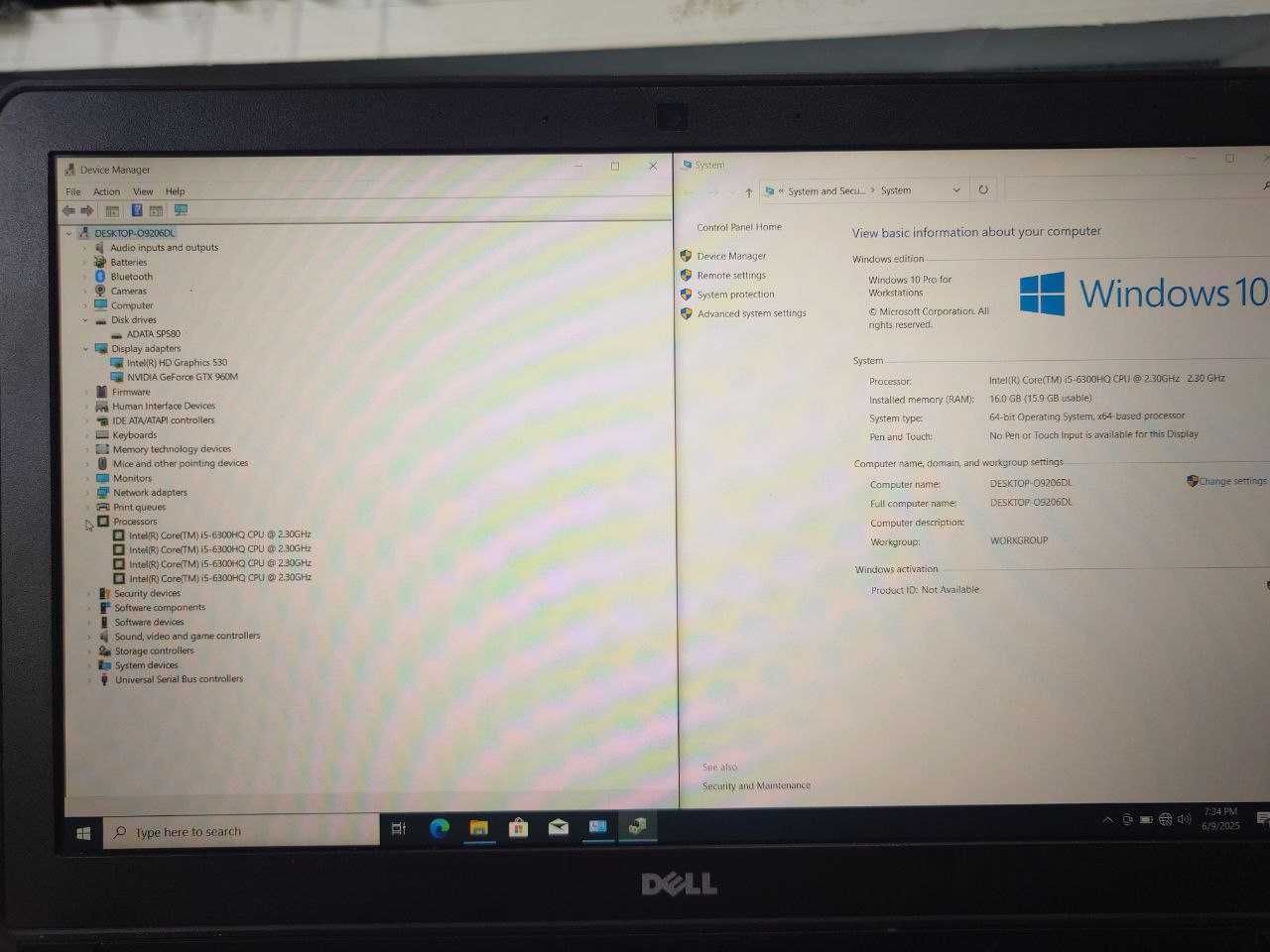Dell Gaming Core i5-6300HQ/RAM 16GB/256GB SSD/GTX 960 4GB/15.6 FHD