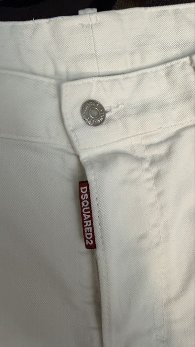 Blugi Dsquared2 albi White Bull, marimea 50