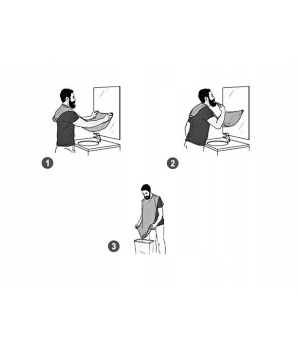 Pelerina / sort pentru tuns barba, barbierit, cu ventuze, Negru