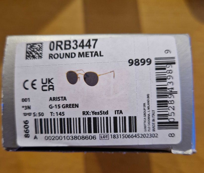 Слънчеви очила RayBan 0RB3447 /001 Arista Round Metal