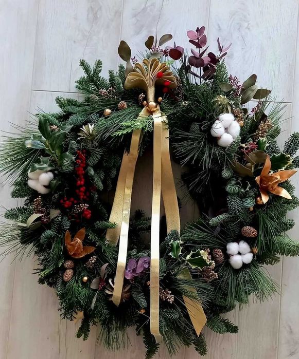 Coroniță ușa Crăciun brad natural nobilis