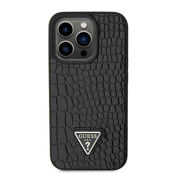 Оригинален кейс guess croco triangle metal logo за iphone 15 pro max b